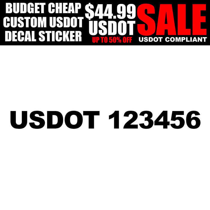 Budget USDOT Number Decal Sticker (Set of 2)
