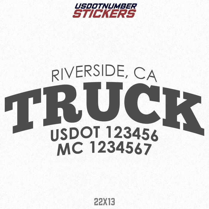 Company Name Truck Lettering USDOT & MC Decal Sticker (Set of 2)
