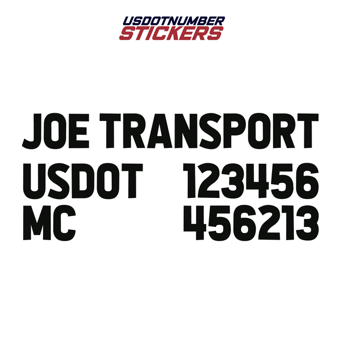 Company Name Spaced 3 Line Truck Regulation Decal, USDOT Compliant (Set of 2)