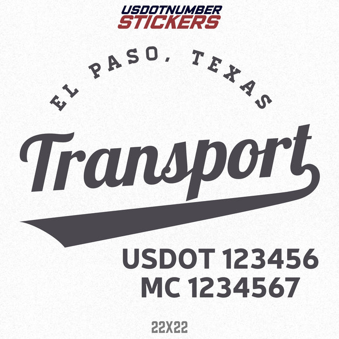 Company Name Truck Lettering with USDOT & MC Decal Sticker (Set of 2)