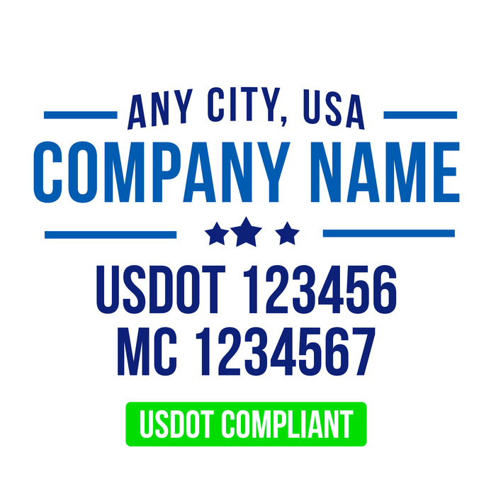 Company Name Truck Door Decal with USDOT & MC Lettering (Set of 2)