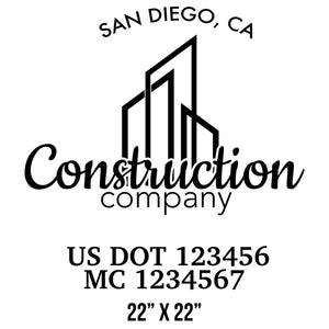 company name construction building and US DOT