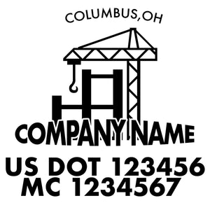 company name construction machinery and US DOT