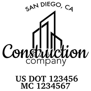 company name construction building and US DOT