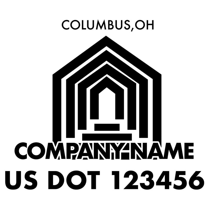 Company Name Truck Decal with 2 Regulation Lines, USDOT (Set of 2)