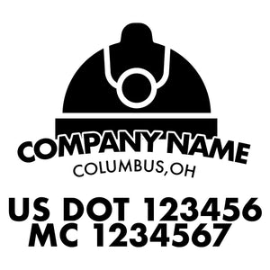 company name construction helmet and US DOT