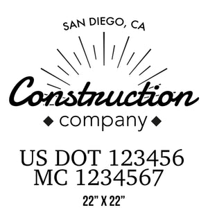 company name construction badges and US DOT