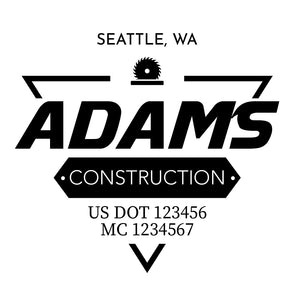 company name construction triangle and US DOT
