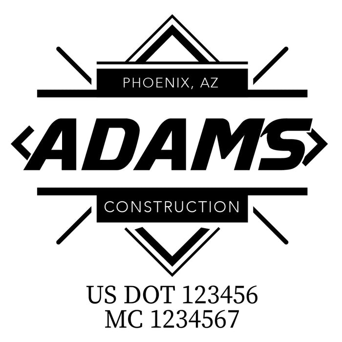 Company Name Truck Decal with 2 Regulation Lines, USDOT (Set of 2)