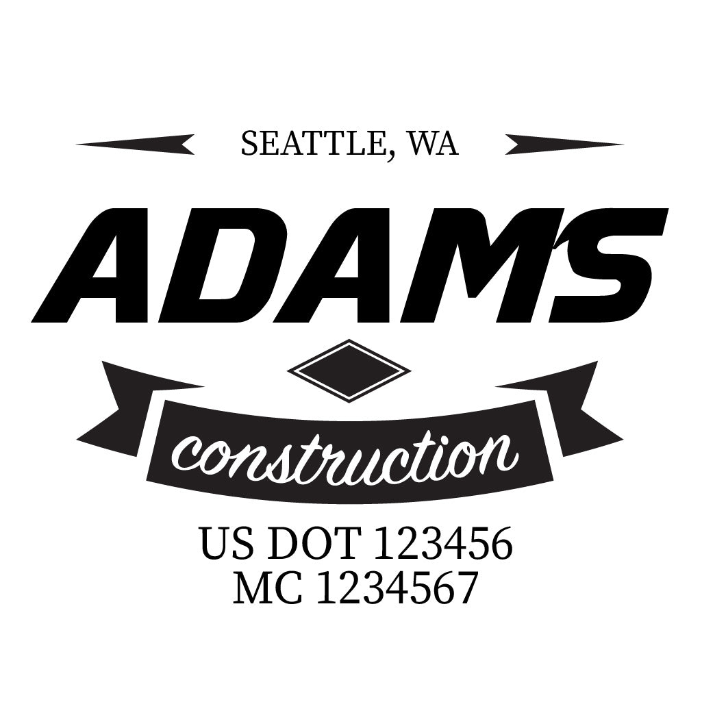 Company Name Truck Decal with 2 Regulation Lines, USDOT (Set of 2 ...