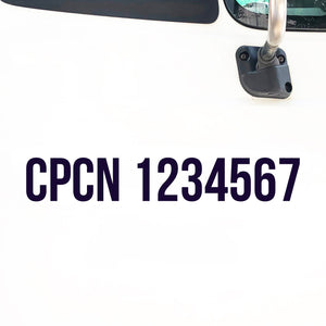 cpcn number decal sticker