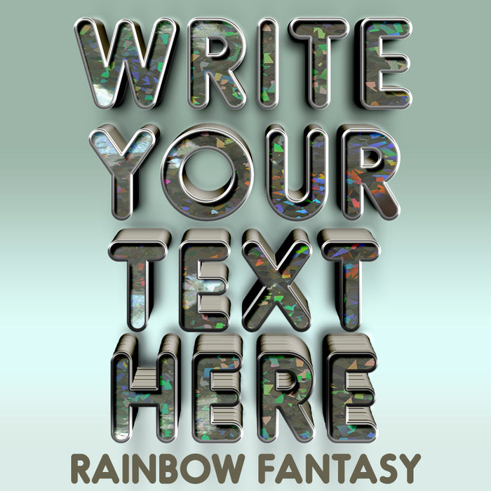 Write Your Text Here Decal Sticker Rainbow Fantasy (Set of 2)