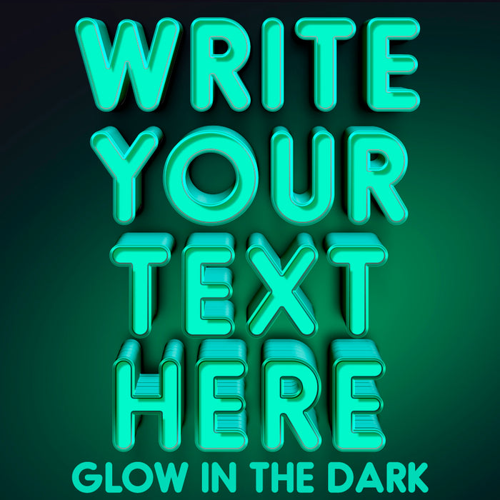 Write Your Text Here Decal Sticker Glow In The Dark (Set of 2)