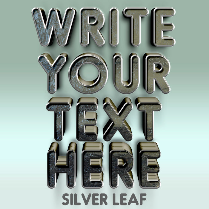 Write Your Text Here Decal Sticker Silver Leaf (Set of 2)