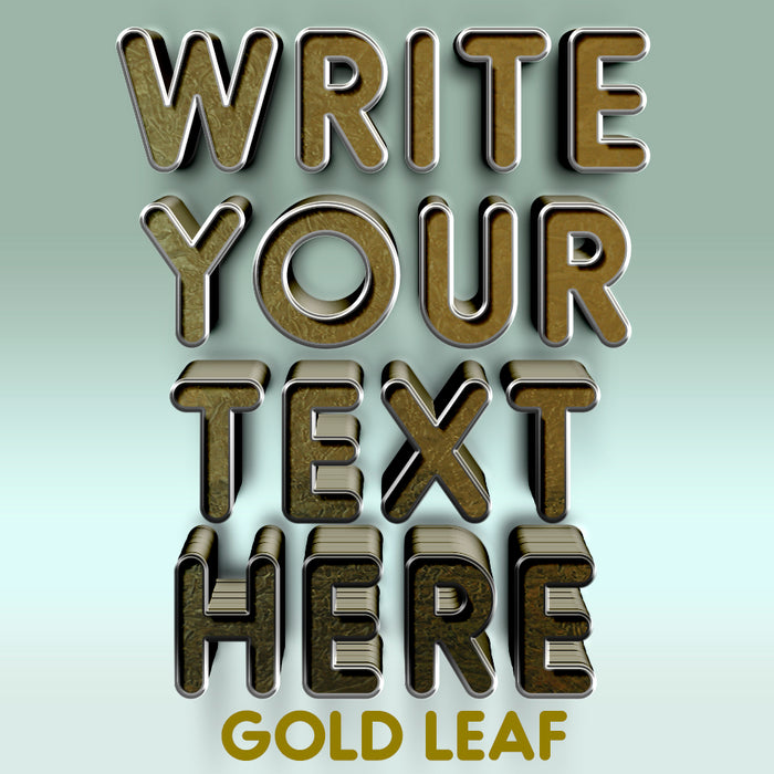Write Your Text Here Decal Sticker Gold Leaf (Set of 2)