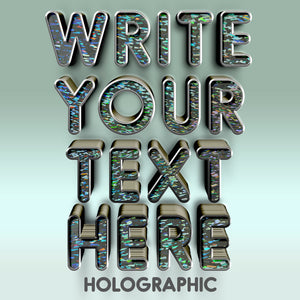 write your text here holographic decal sticker