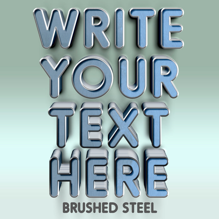 Write Your Text Here Decal Sticker Brushed Steel (Set of 2)