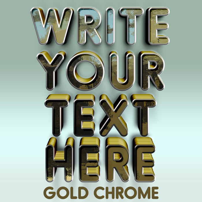 Write Your Text Here Decal Sticker Gold Chrome (Set of 2)