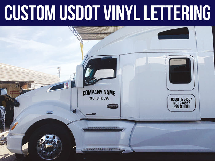 Custom USDOT Vinyl Lettering | USDOT, MC & GVW (Set of 2)