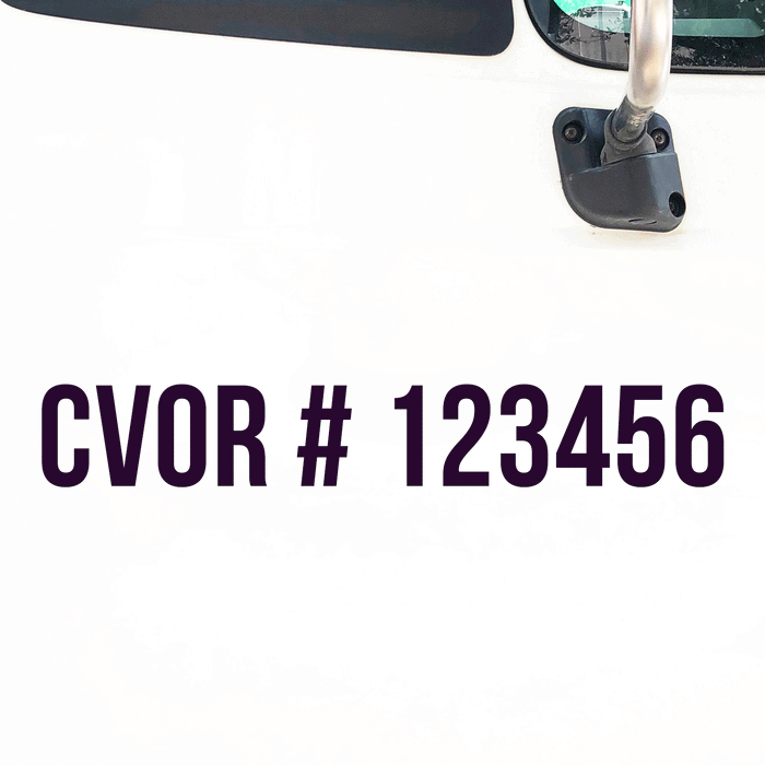 CVOR Number Decal (Set of 2)