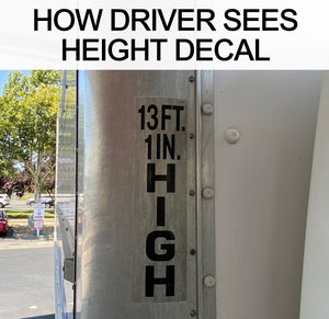 how a driver sees a height decal