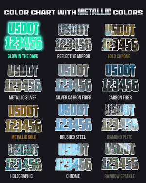 usdot decal stickers metallic colors