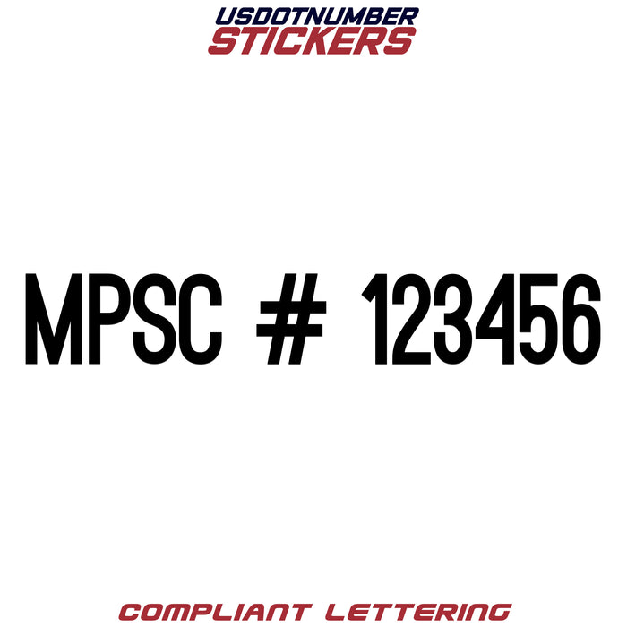 MPSC Number Regulation Decal (Set of 2)