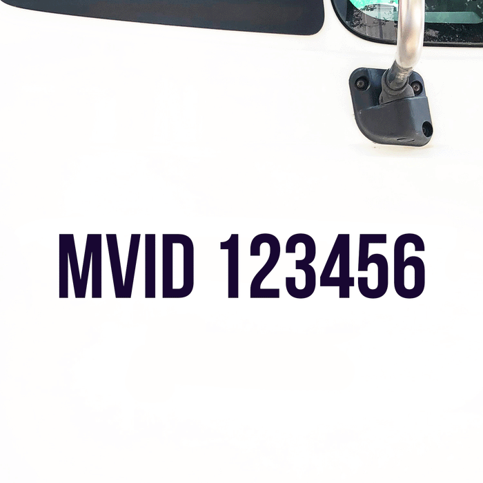MVID Truck Number Regulation Decal (Set of 2)
