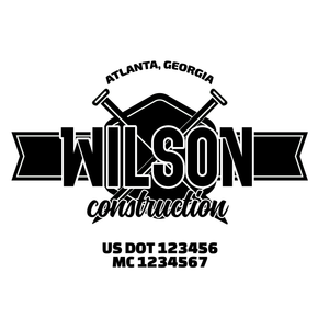 company name construction ribbon nail and US DOT