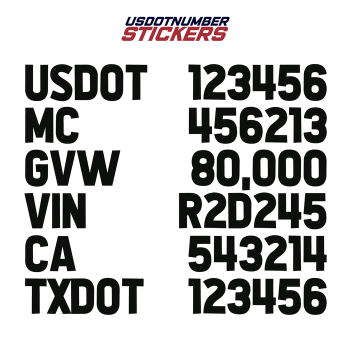 Spaced 6 Line Truck Regulation Decal (Set of 2)