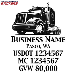trucking business name with usdot mc gwv decals