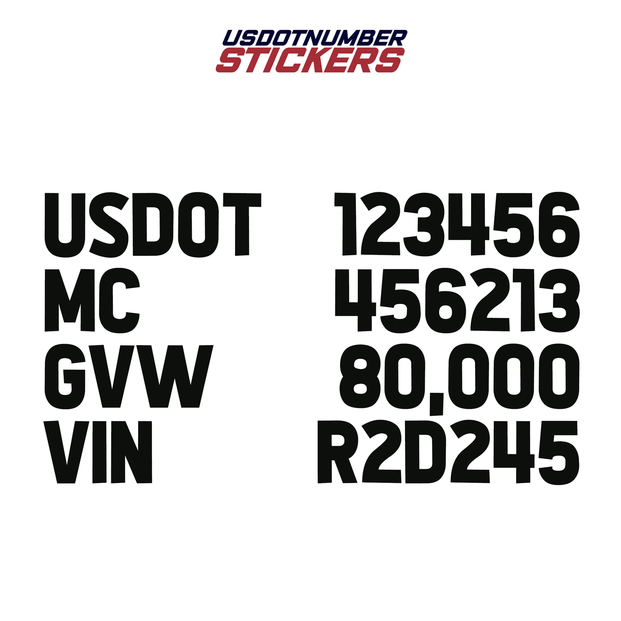 Spaced 4 Line Truck Regulation Decal (Set of 2) – USDOT
