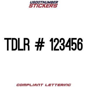 TDLR number decal