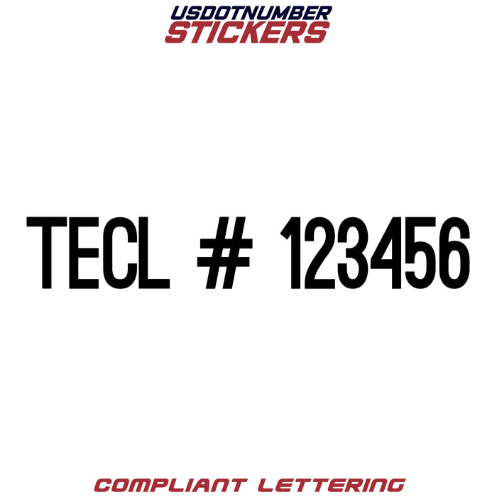 TECL Number Regulation Decal (Set of 2)