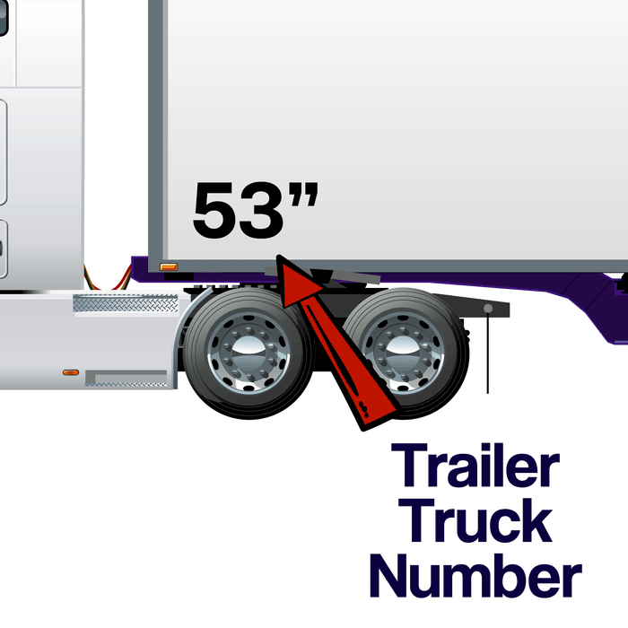 Trailer Box Truck Number Decal, (Set of 2)