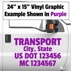 transport company name usdot mc decal lettering