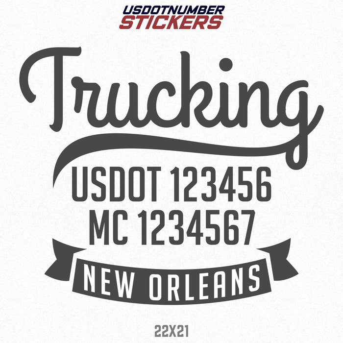 Company Name Truck Door Lettering with US DOT & MC Decal Sticker (Set of 2)