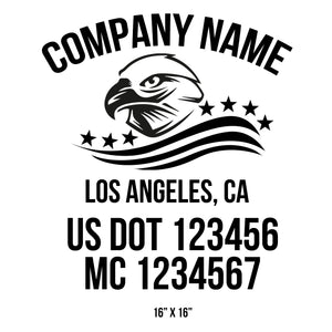 Company Name + 2 Regulation Lines Decal, USDOT (Set of 2)