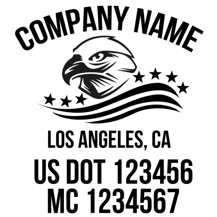 Company Name + Location USDOT & MC Decal Sticker (Set of 2)