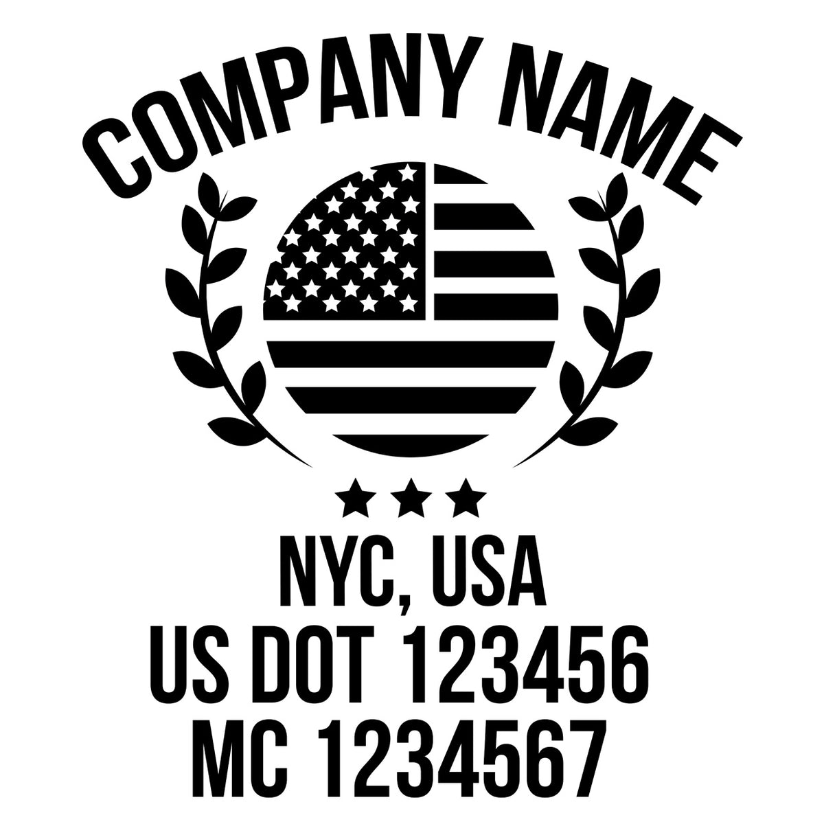 Company Name + 2 Regulation Lines Decal, USDOT (Set of 2) – USDOT ...