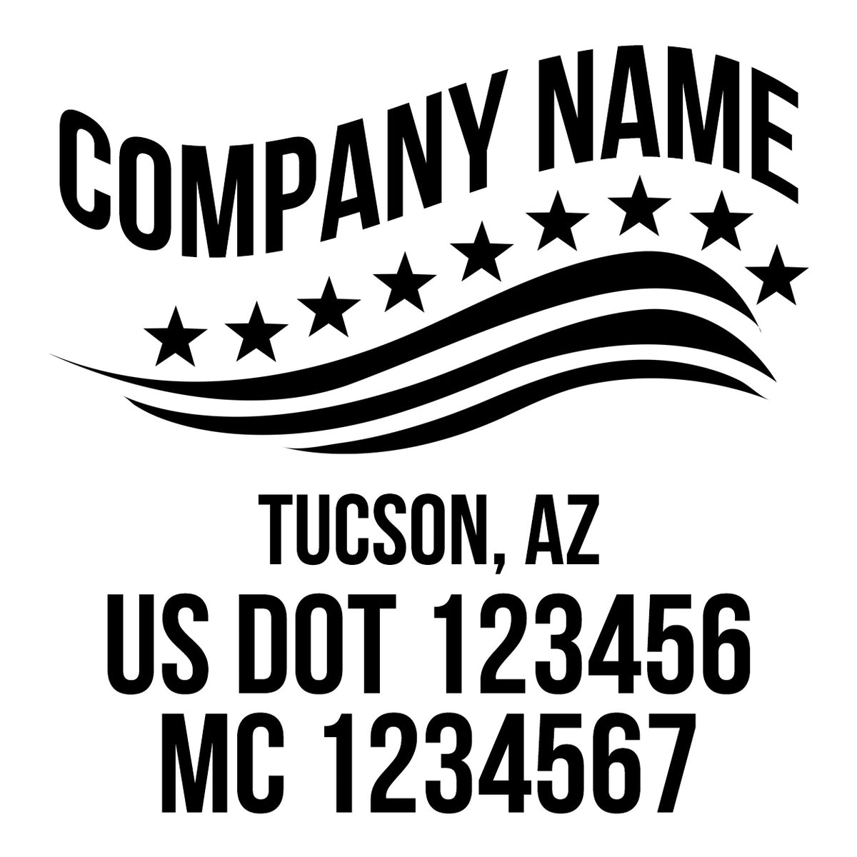 Company Name + 2 Regulation Lines Decal, USDOT (Set of 2) – USDOT ...