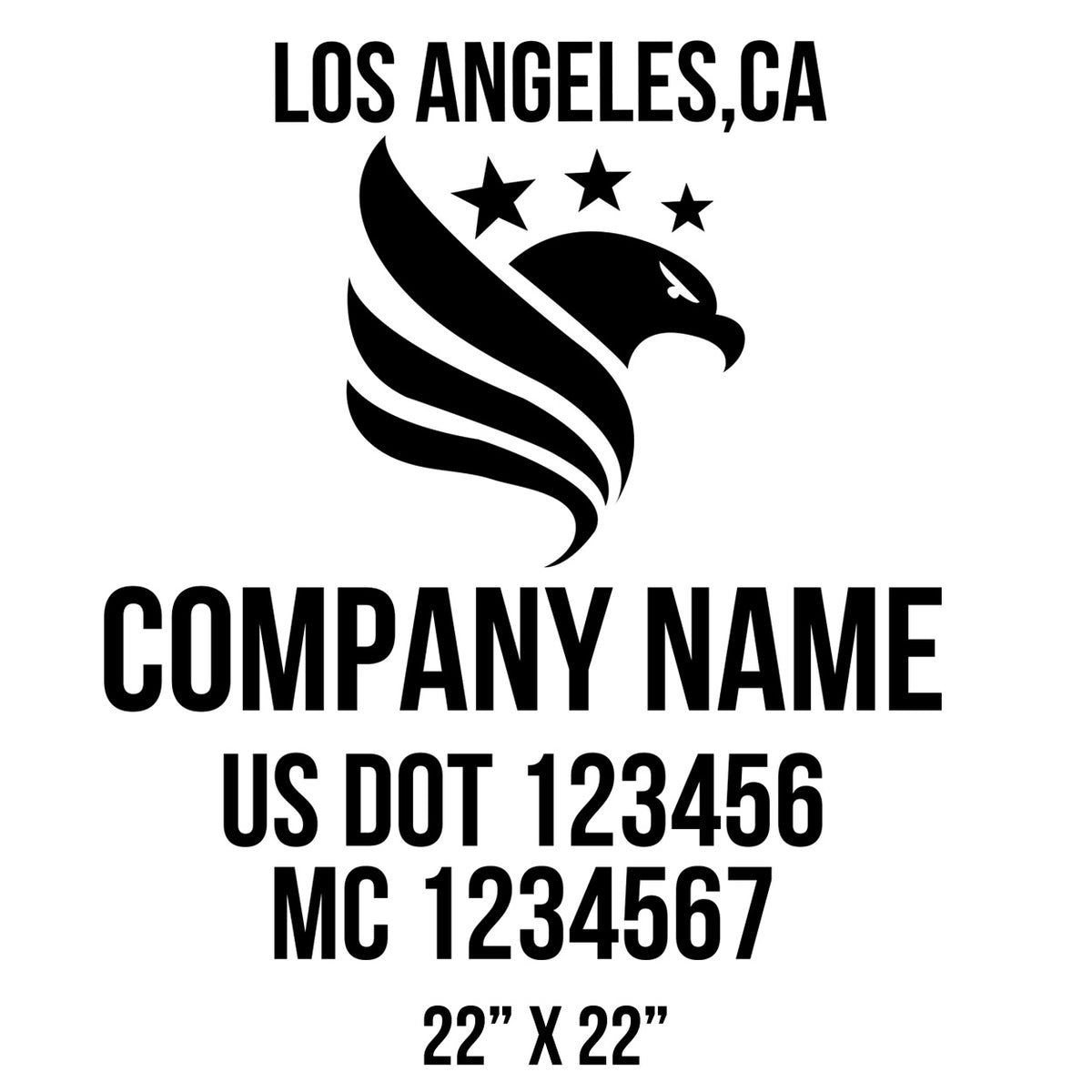 Company Name + 2 Regulation Lines Decal, USDOT (Set of 2) – USDOT ...