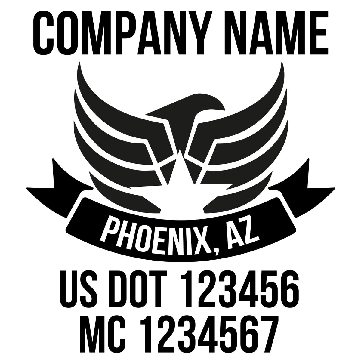 USDOT Company Name + 2 Regulation Lines Decal, (Set of 2) – USDOT ...