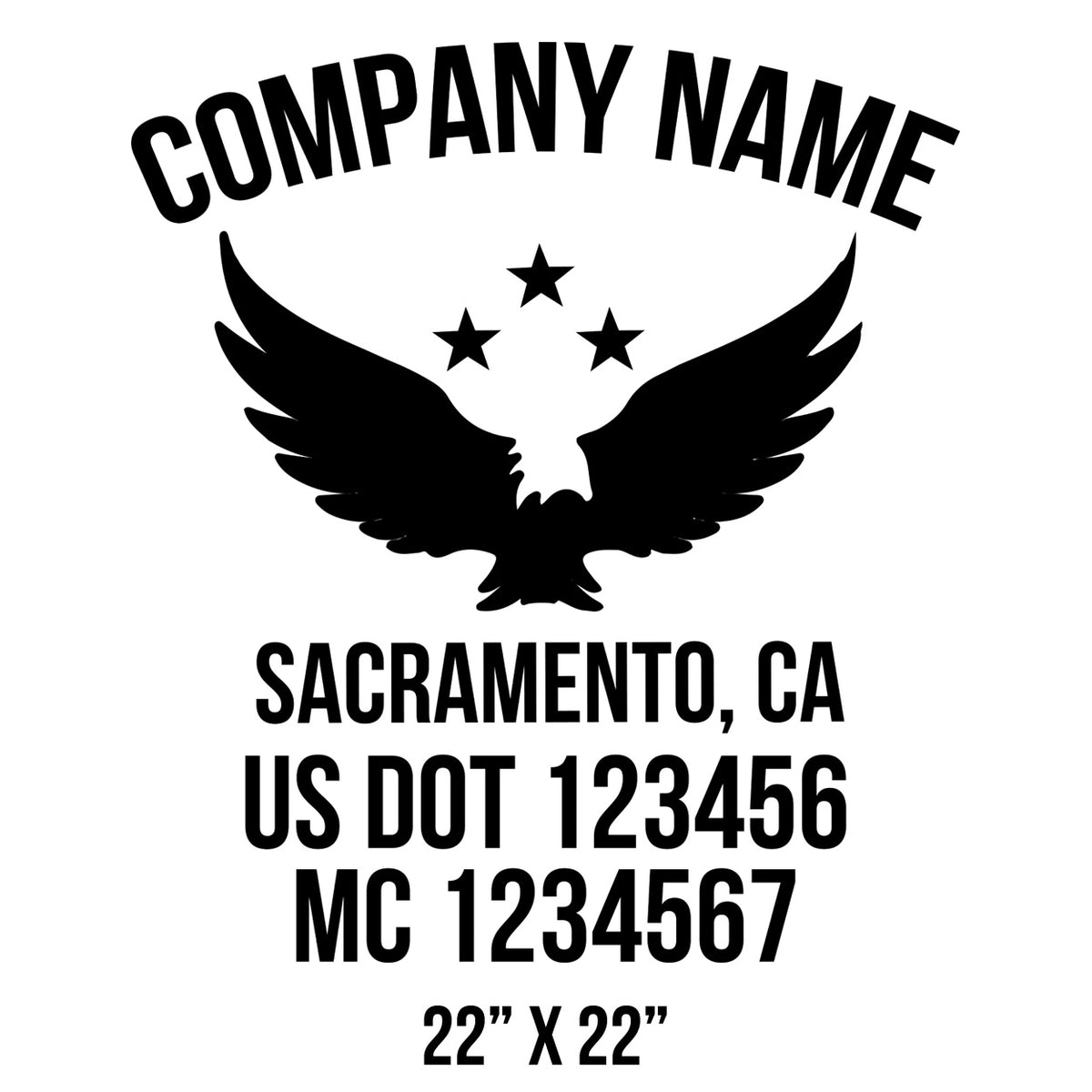 Company Name + 2 Regulation Lines Decal, USDOT (Set of 2) – USDOT ...