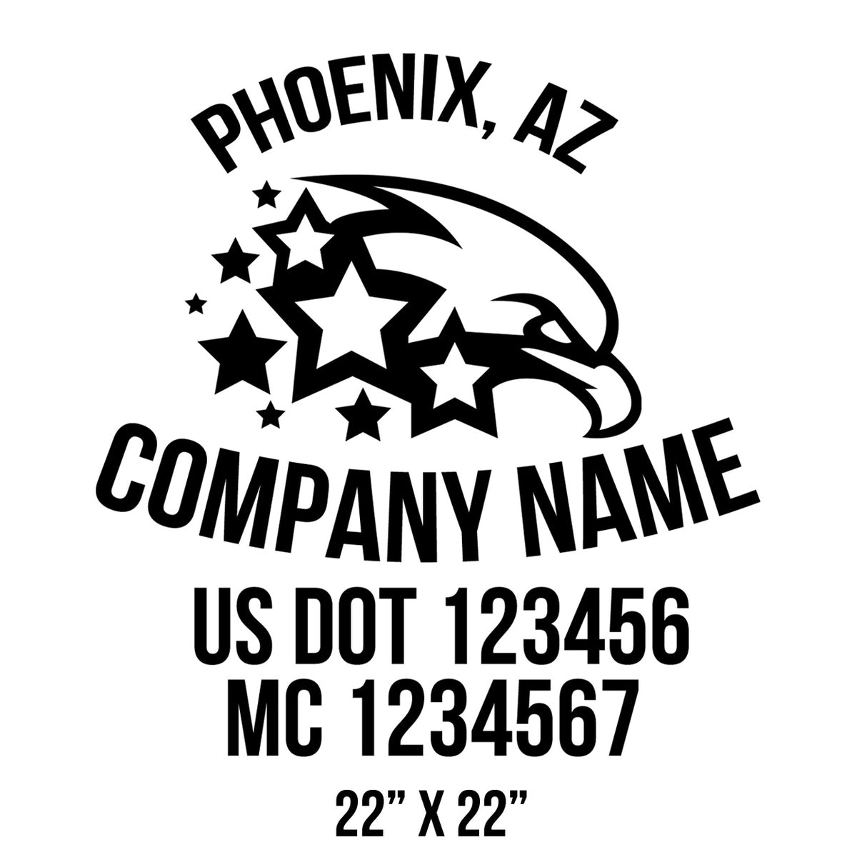 Company Name + 2 Regulation Lines Decal, USDOT (Set of 2) – USDOT ...