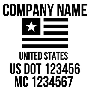 company name patriotic flag with US DOT