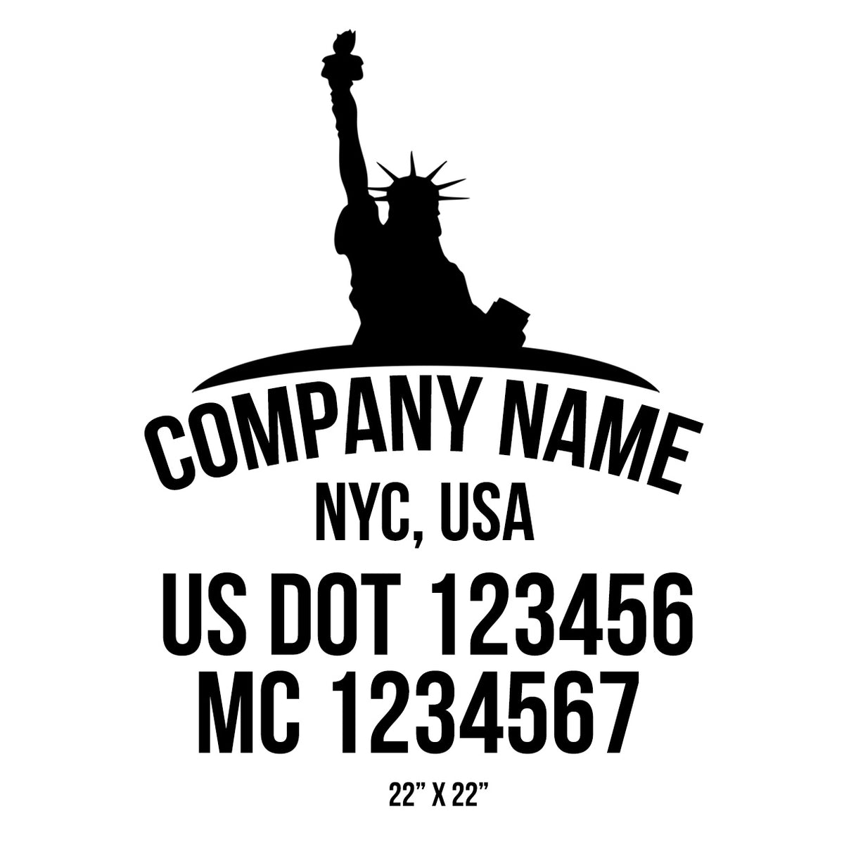 Company Name Truck Decal with 2 Regulation Lines, USDOT (Set of 2 ...