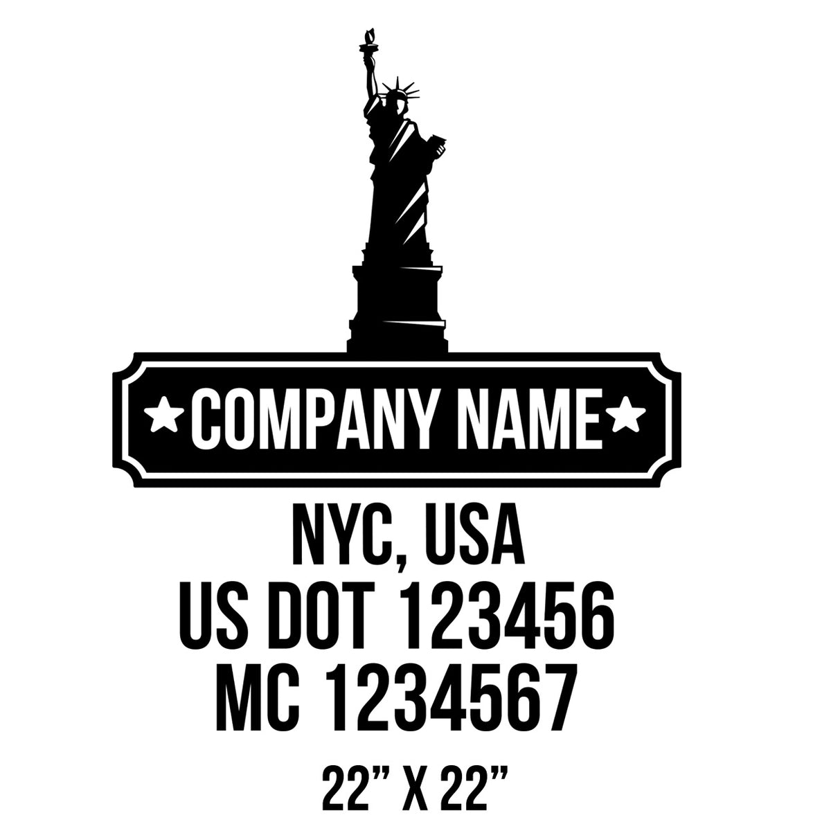 Company Name + 2 Regulation Lines Decal, USDOT (Set of 2) – USDOT ...