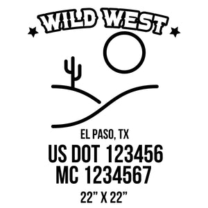 company name wild west desert and US DOT