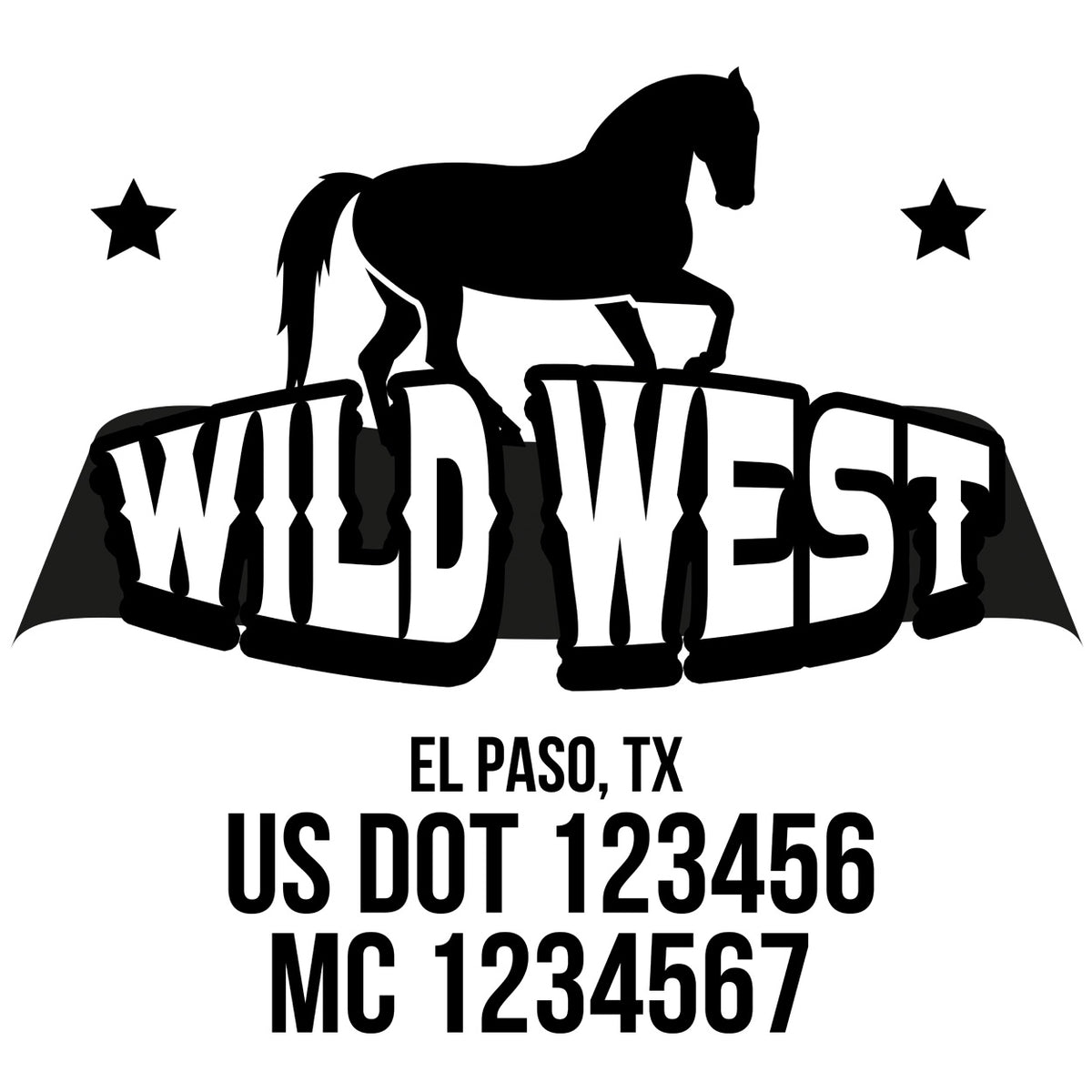 Company Name Truck Decal with 2 Regulation Lines, USDOT (Set of 2 ...